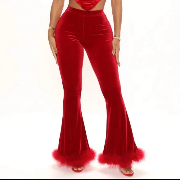 slim fit dress slacks Amplify Ultra-High Rise Flared Pant - Formula Red main image 1